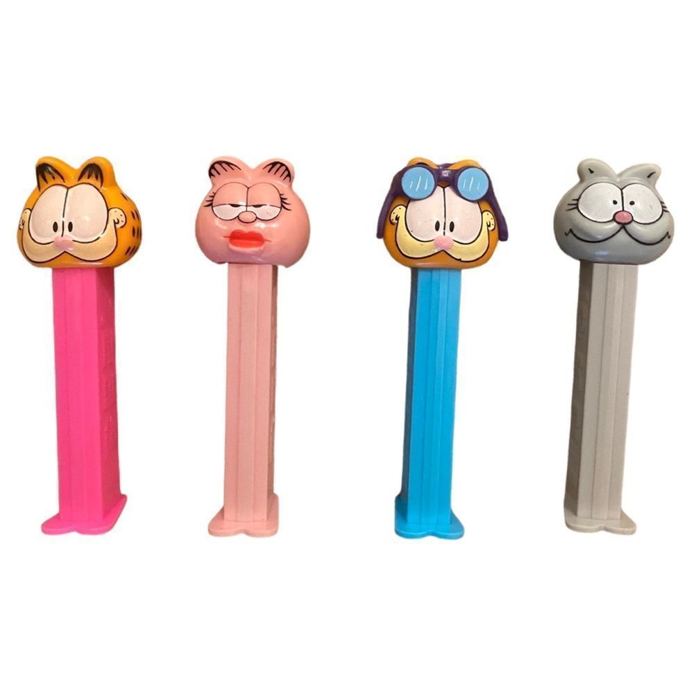 Lot of 4 Vintage Garfield Pez Candy Dispensers